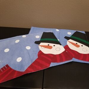 Placemats Set Of 2 Snowman Holiday Christmas Quilted Winter Table Setting Fun